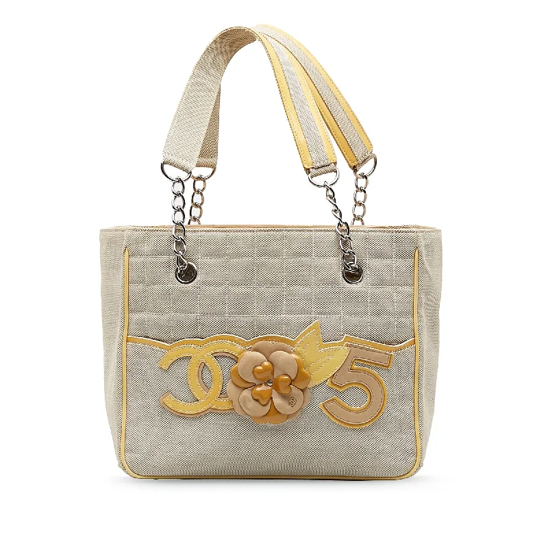 Chanel Camellia CC Choco Bar No. 5 Shoulder Bag (SHG-CGt5YO)