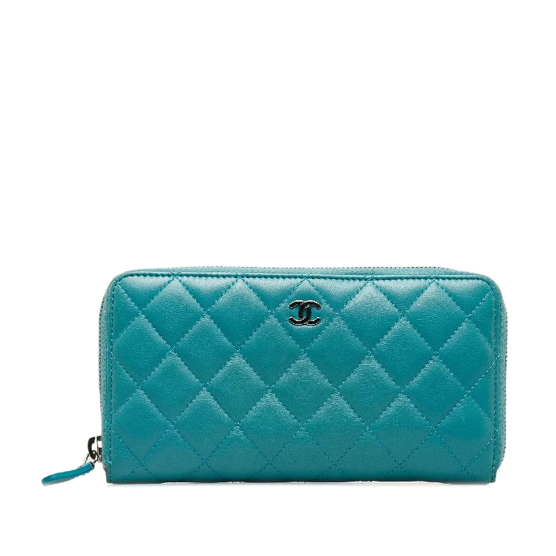 Chanel CC Lambskin Zip Around Wallet (SHG-a7mPyt)