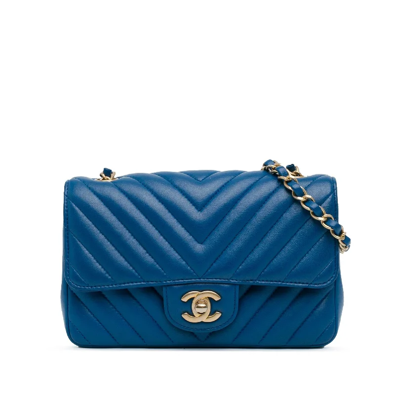 Chanel Mini Rectangular Classic Chevron Lambskin Single Flap (SHG-CNl6l7)
