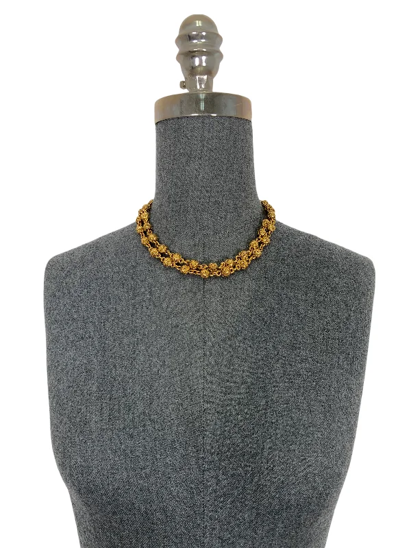 Chanel Vintage Ornate Coco Ball Necklace