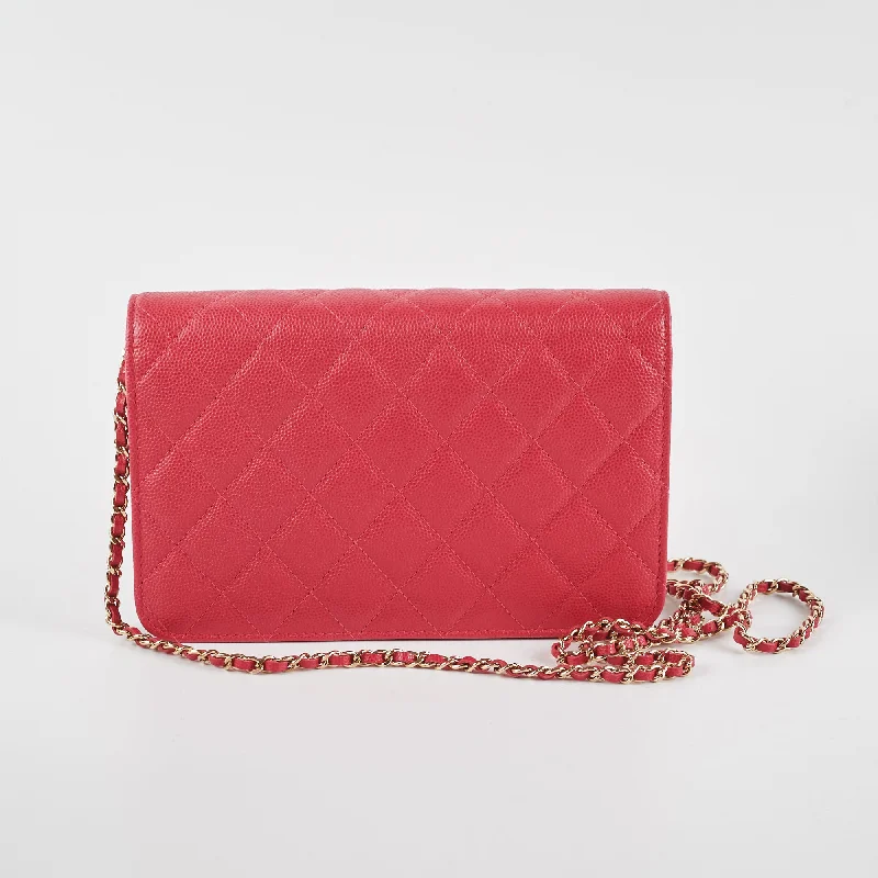 Chanel Caviar Wallet on Chain Pink