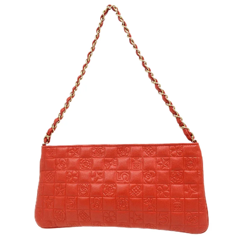CHANEL 2003-2004 Icon Handbag Coral Pink Lambskin