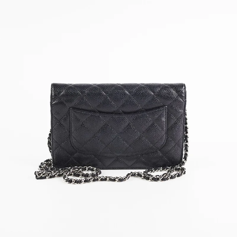 Chanel Caviar Wallet on Chain WOC Black