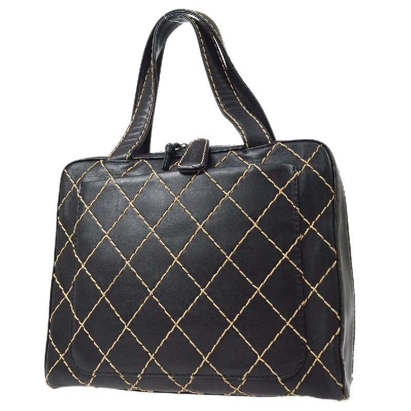 CHANEL 2000-2001 Black Calfskin Wild Stitch Handbag