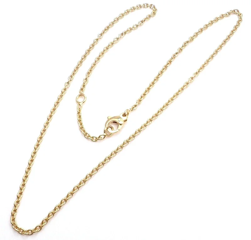 Authentic Chanel 18k Yellow Gold Classic Round Chain Necklace 14.75" to 15.75"