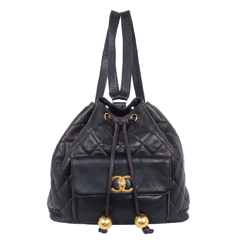 Quilted Lambskin Drawstring Backpack (Authentic Pre-owned)