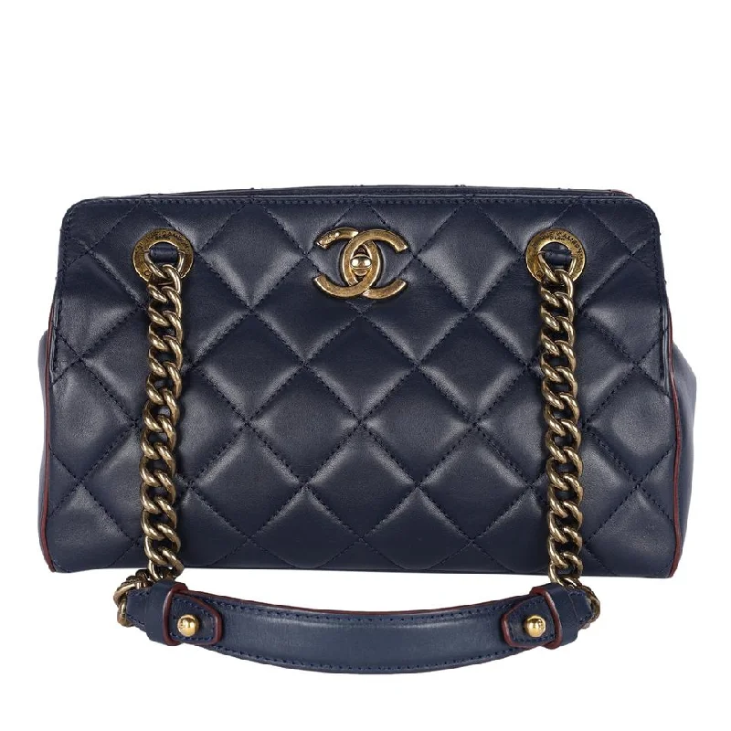 Leather Quilted Cambon Shoulder Bag (Authentic Pre-owned)