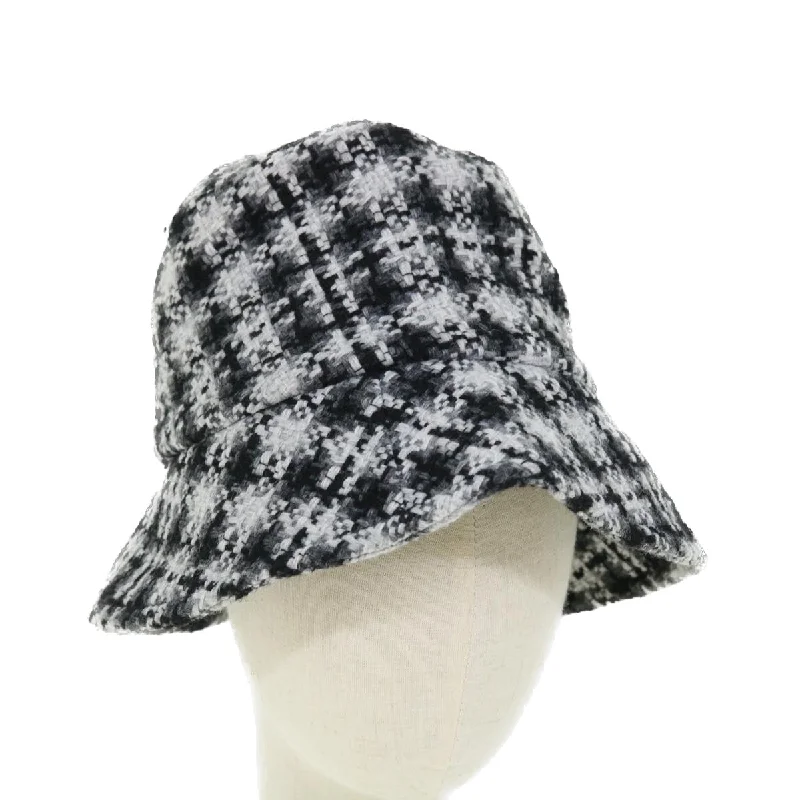 CHANEL COCO Mark Hat Wool S White Black CC  am4943