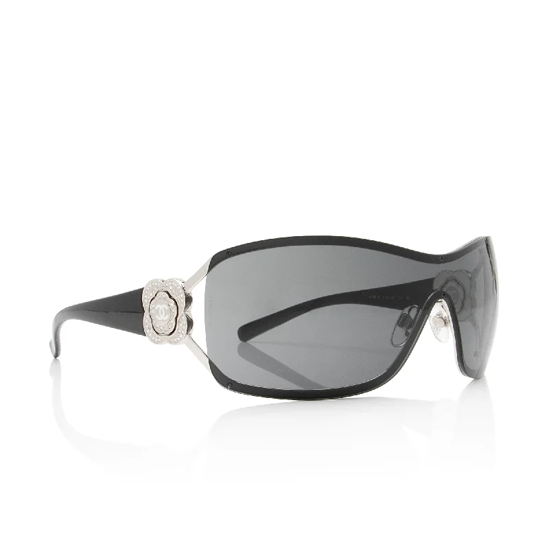 Chanel Crystal Camellia CC Shield Sunglasses (6LCMeF)