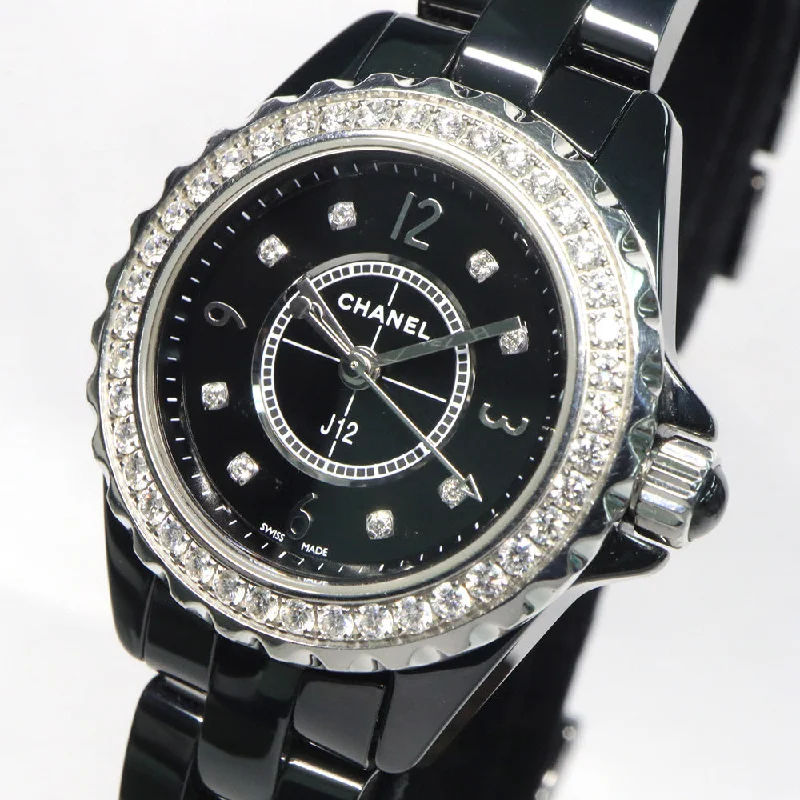 CHANEL J12 29MM H2571 Black Ceramic Diamond Beezel Black 8P Diamond Quartz Watch CHANEL J12 29MM H2571 Black Ceramic Diamond Beezel Black 8P Diamond Quartz Watch