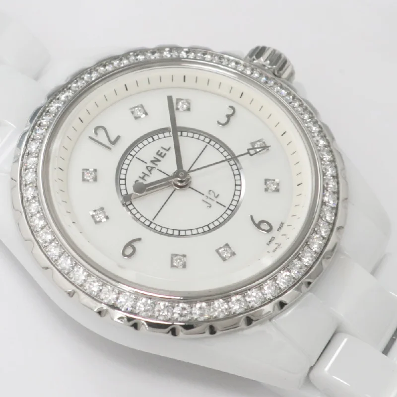 CHANEL J12 33mm H3110 White Ceramic White Bezel Diamond 8P Diamond Quartz Woman Watch CHANEL J12 33mm H3110 White Ceramic White Bezel Diamond 8P Diamond Quartz Woman Watch