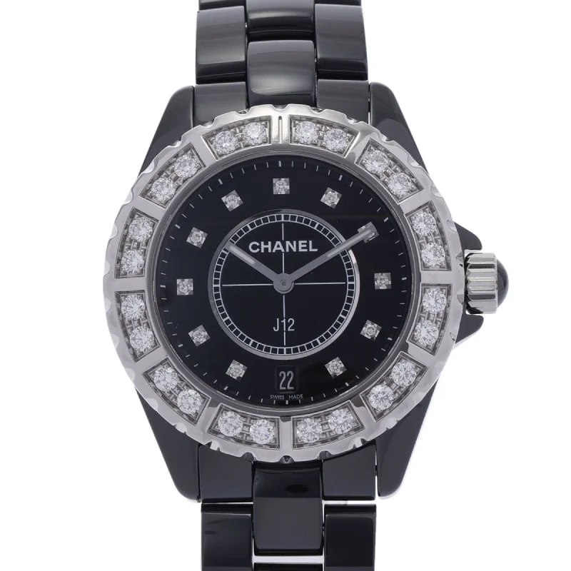 CHANEL J12 38mm 11P Diamond Bezel H2428 Men's Black Ceramic SS Watch Quartz Dial CHANEL J12 38mm 11P Diamond Bezel H2428 Men's Black Ceramic SS Watch Quartz Dial