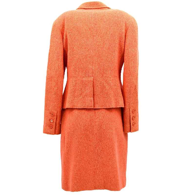 Chanel Setup Suit Jacket Skirt Orange 97P #42