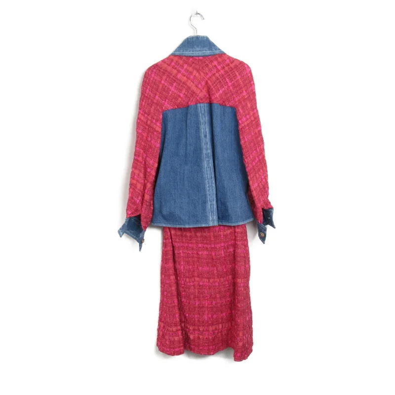 CHANEL TWID/DENIM SUIT (Shirt JK+SHIRT) Setup  Products Cotton  Blue P55183V41388
