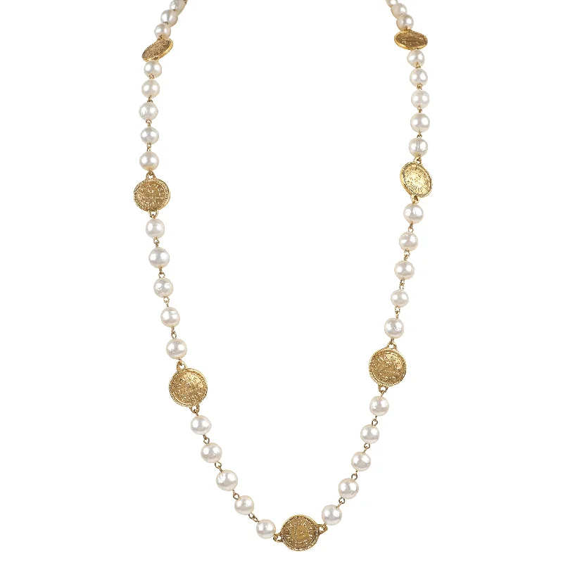 Chanel Vintage 31 Rue Cambon Coin Gold Necklace