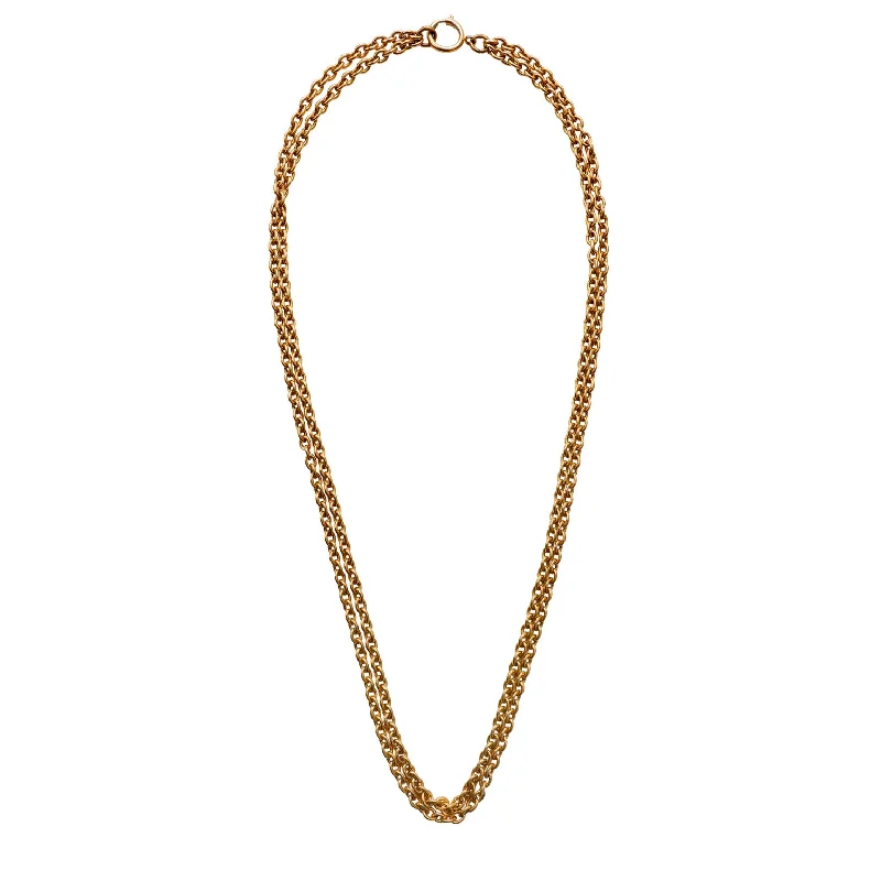 Chanel Vintage Plain Gold Link Chain Necklace