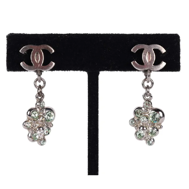 Rhinestone Dangle Pierced Earrings (Authentic Pre-Owned)