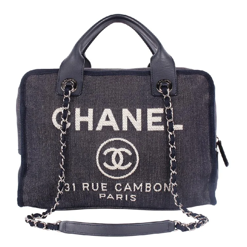Deauville Denim Shoulder Bag Tote Blue (Authentic Pre-Owned)