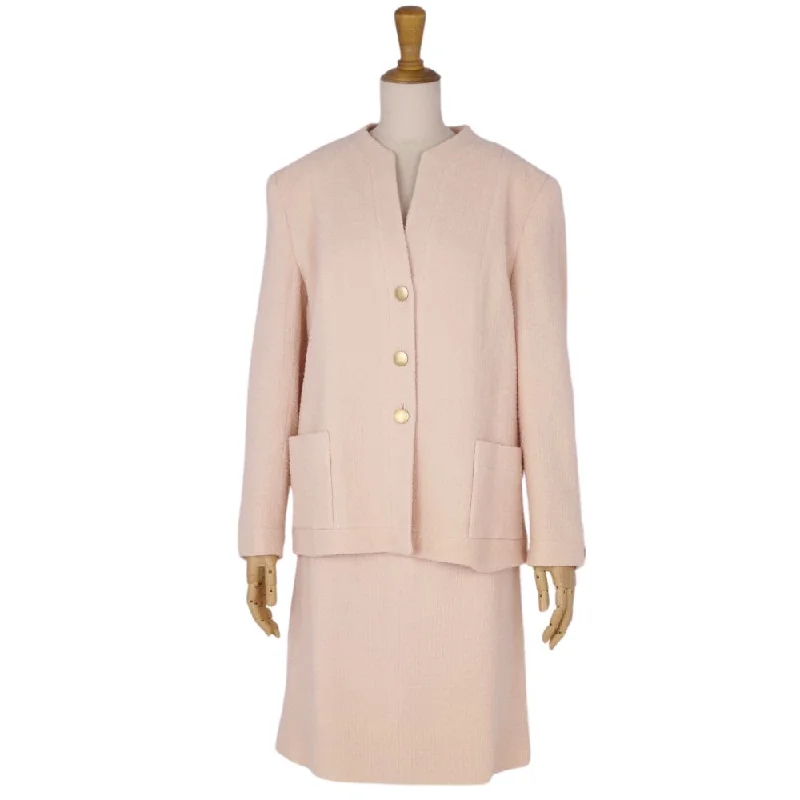 Vint Chanel CHANEL 98P Shirt Suit Wool Tweed Coco Button Jacket Shirt French Made 42 (L Equivalent) Beige EVA Vint Chanel CHANEL 98P Shirt Suit Wool Tweed Coco Button Jacket Shirt French Made 42 (L Equivalent) Beige EVA