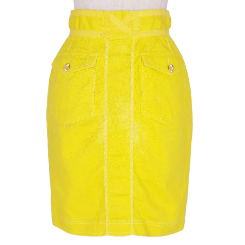 Vint Chanel Coco Short Cotton Bottoms Made in France 34(XS equivalent) Yellow E- Vint Chanel Coco Short Cotton Bottoms Made in France 34(XS equivalent) Yellow E-