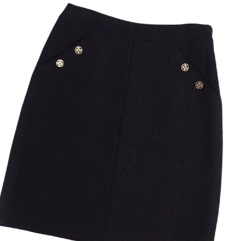 Vint Chanel Shirt 01A Logo Button Wool Tweed Bottoms French Made 40 (M Equivalent) Black BODEST Vint Chanel Shirt 01A Logo Button Wool Tweed Bottoms French Made 40 (M Equivalent) Black BODEST