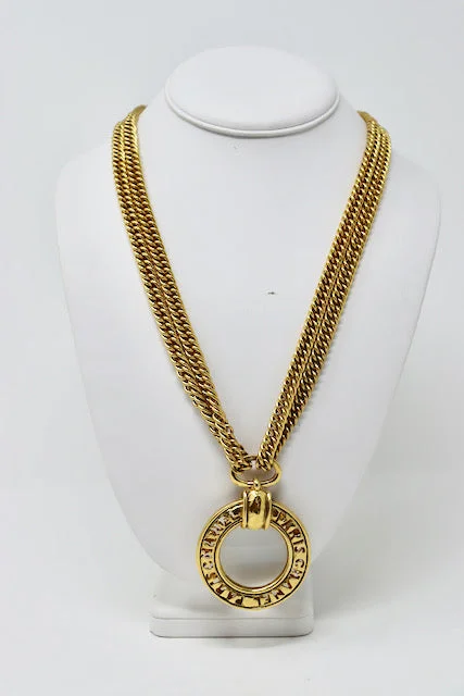 Vintage CHANEL Double Chain Necklace or Belt Magnifying Glass
