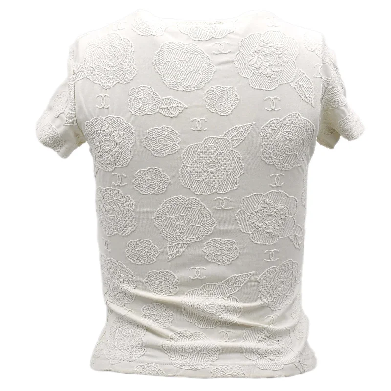 Chanel Camellia T-shirt White 98P #38