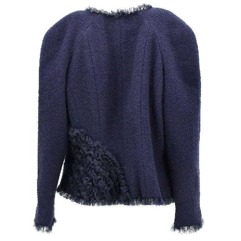 Chanel Collarless Jacket Navy 02C #42