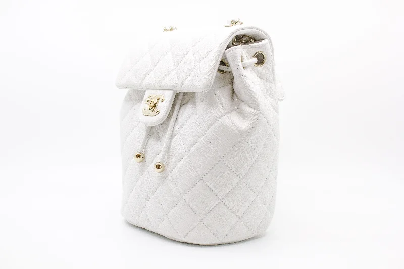 Chanel AS4058 B10876 23S Backpack White   10601 Caviar Backpacks Pbhw