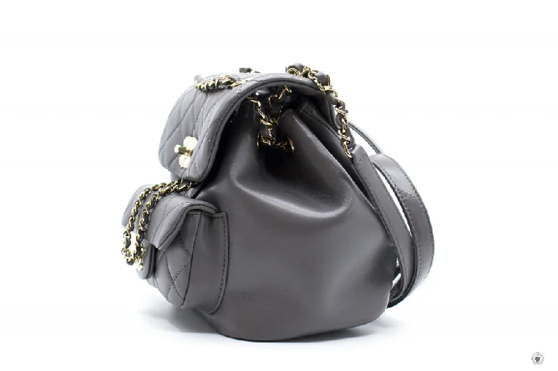 Chanel AS2908B08609 Mini Duma NI691   Grey Calfskin Backpacks Pbhw