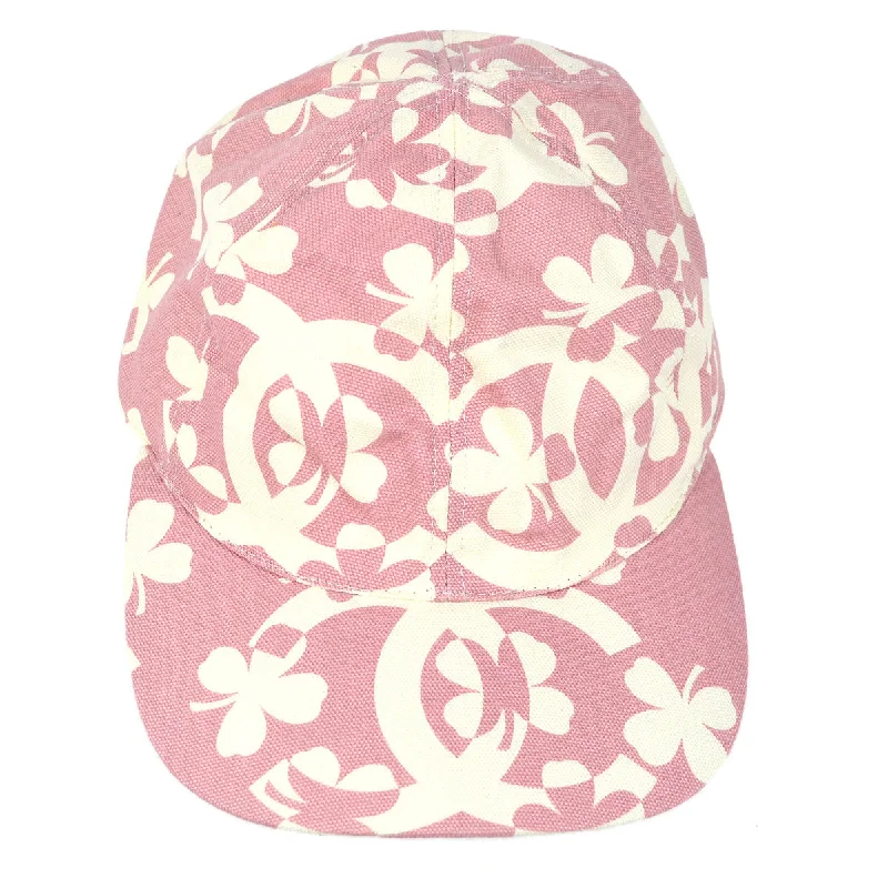 CHANEL Clover Cap Hat Pink #M Small Good 58029