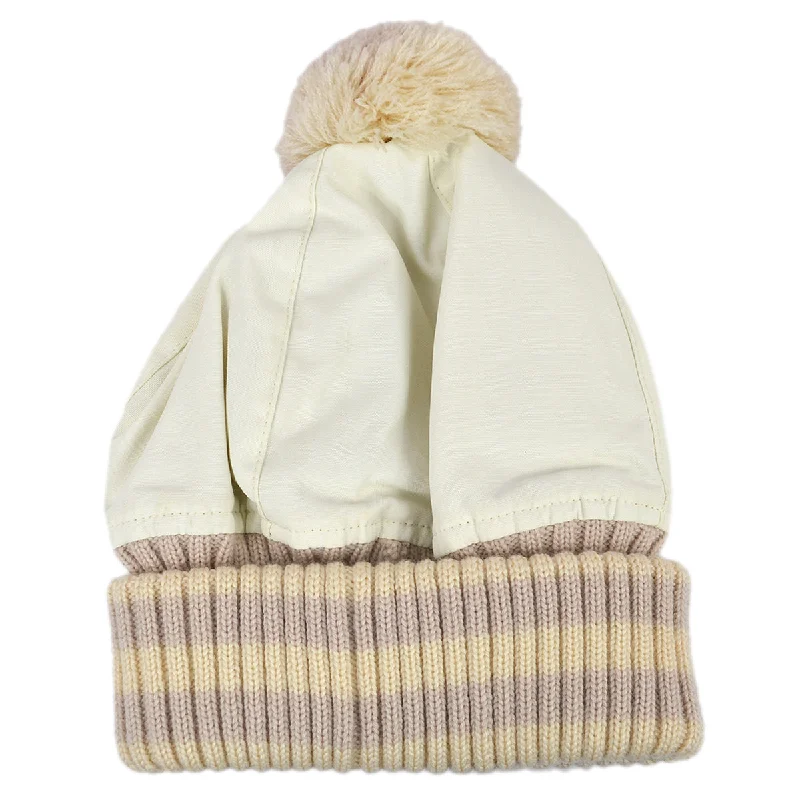 Chanel Ivory Sport Line Knitted Hat Small Good #M