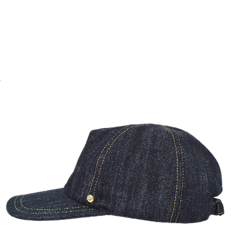 Chanel Indigo Denim Cap Hat Small Good #M