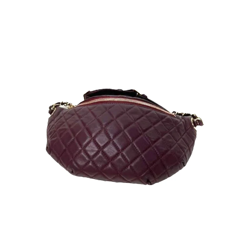 Quilted Belt Bag Burgundy SHW