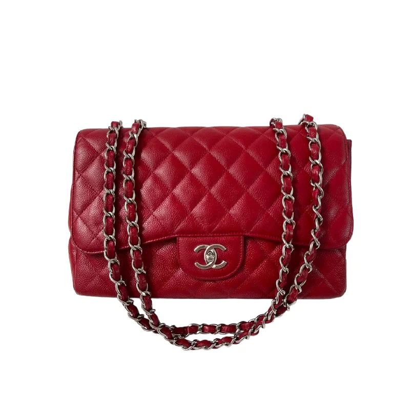 Single Flap Jumbo Caviar Red SHW